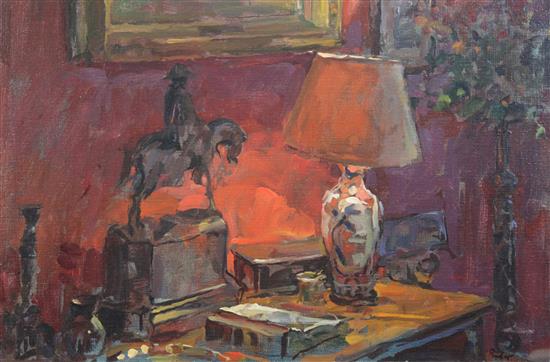 § Susan Ryder (b.1944) Still life with Wellington 16 x 24in.